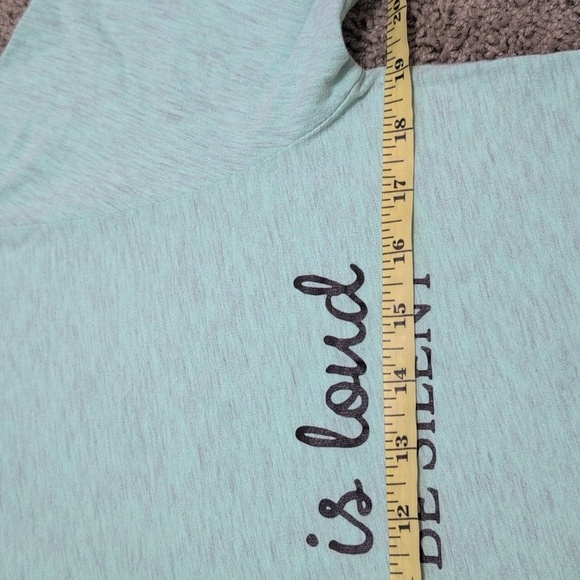 When Hate Is Loud Love Must Not Be Silent Mint Green Graphic T-Shirt Medium - Picture 5 of 7